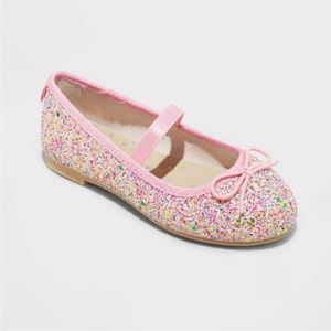 Cat & Jack Lily Glitter Ballet Flats for Toddlers